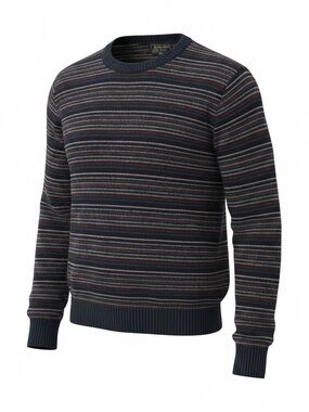 Vintage Peconic Bay Traders Men’s Navy Striped Sweater